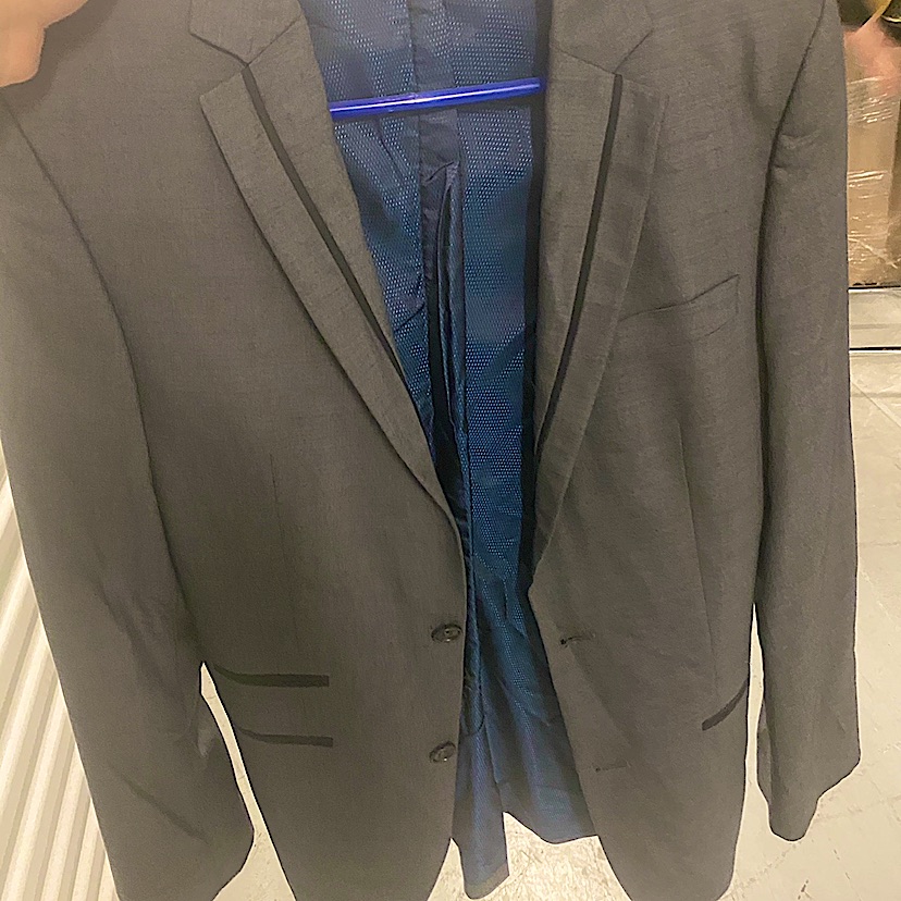 Grey Blazer With Black Trim